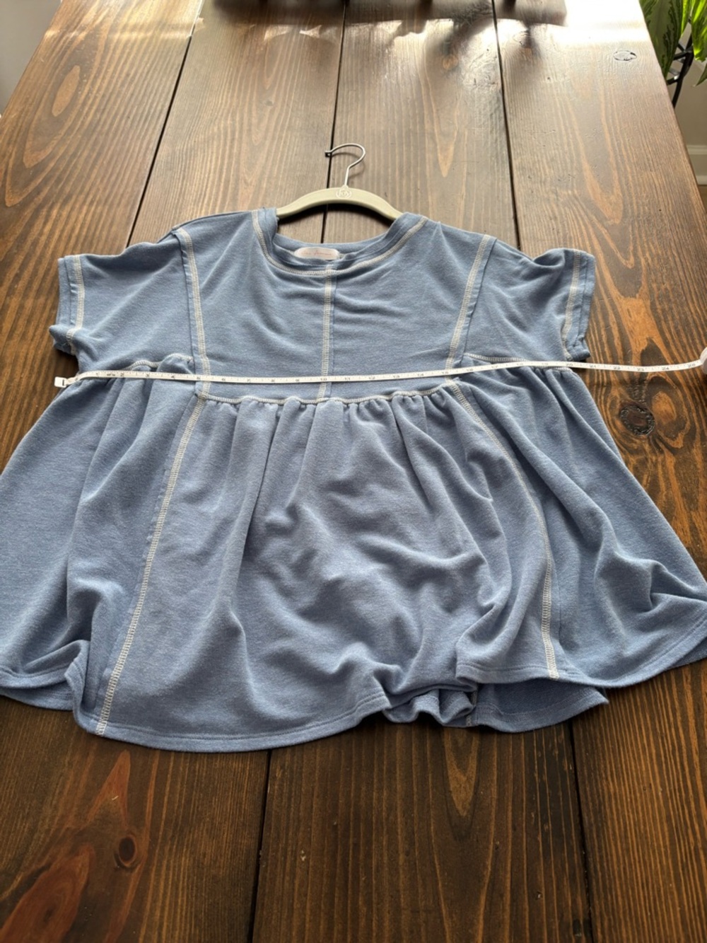 Soft Blue Ruffle Top - Picture 4 of 5